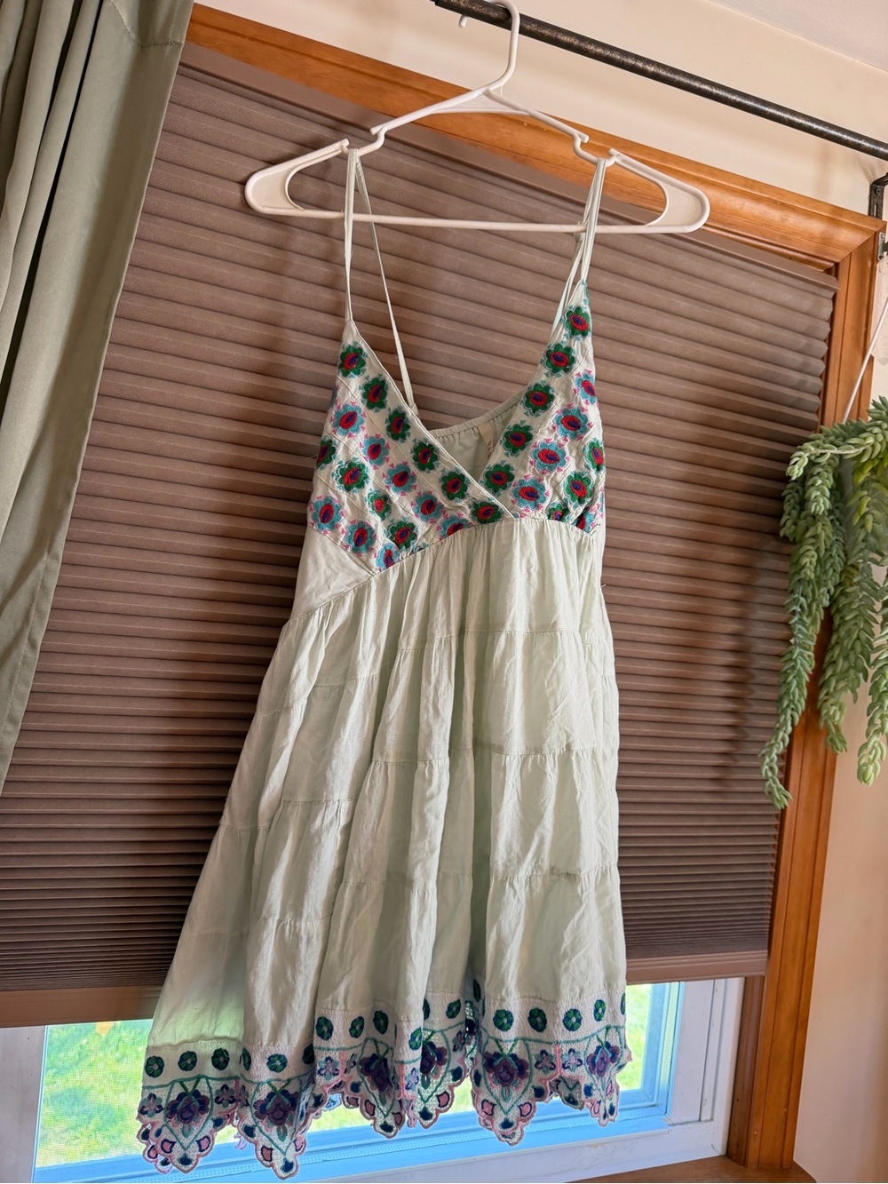 RAGA Mint Green Embroidered Floral Sundress